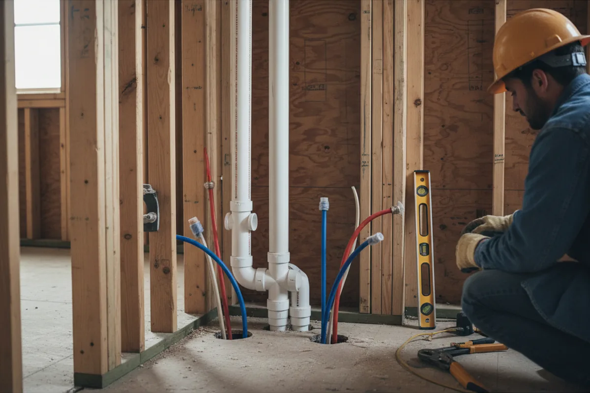 Drain and supply rough-in during Toilet Repair and Installation in Alcove
