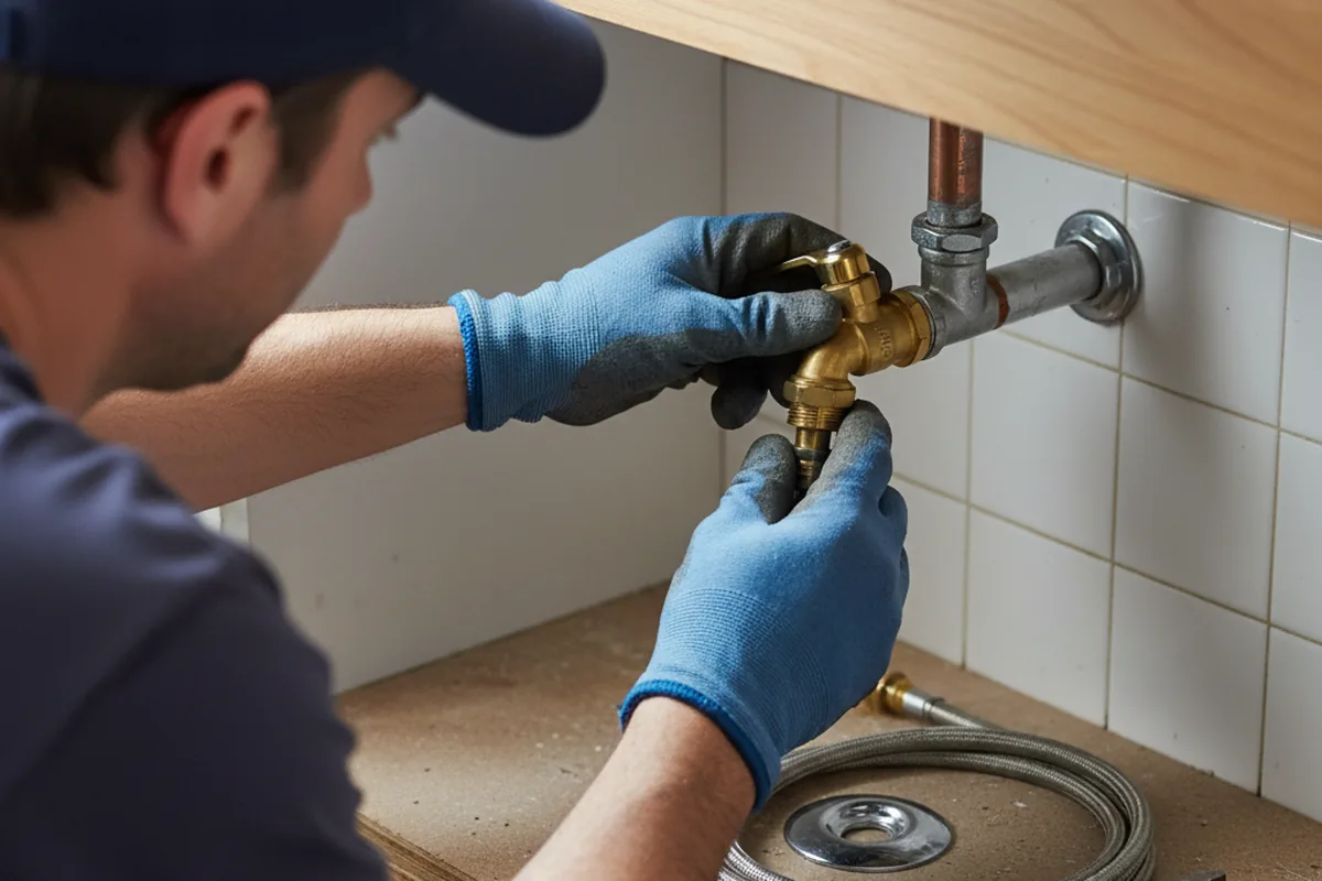 Shutoff valve and fitting work during Well Pump Repair in Alcove
